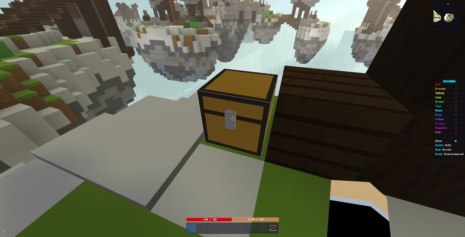 Skywars scoreboard with twelve player colours